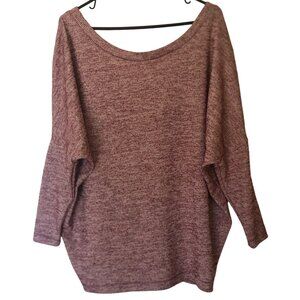 White House Black Market red heathered dolman sleeve top sz S